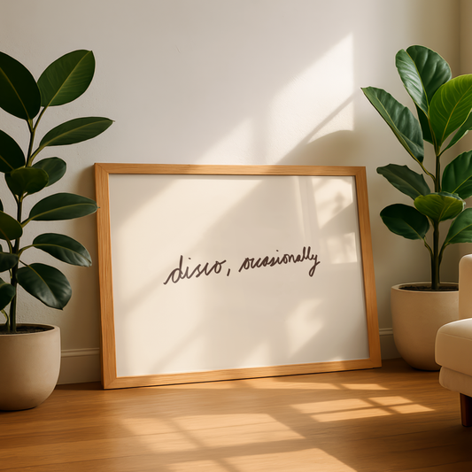 'Disco, Occasionally' Hand-Lettered Print | Chic Retro Home Decor