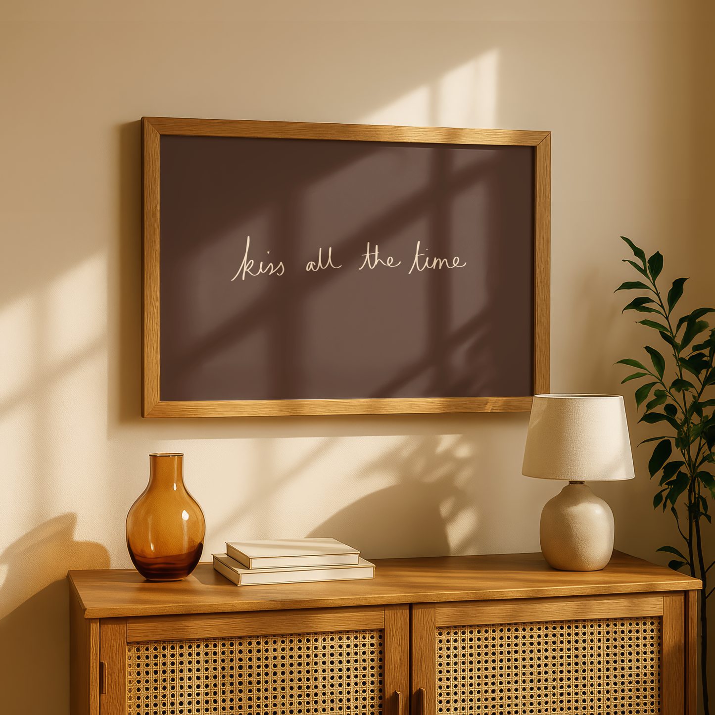 'Kiss All The Time' Typography Art Print – Minimalist Wall Decor