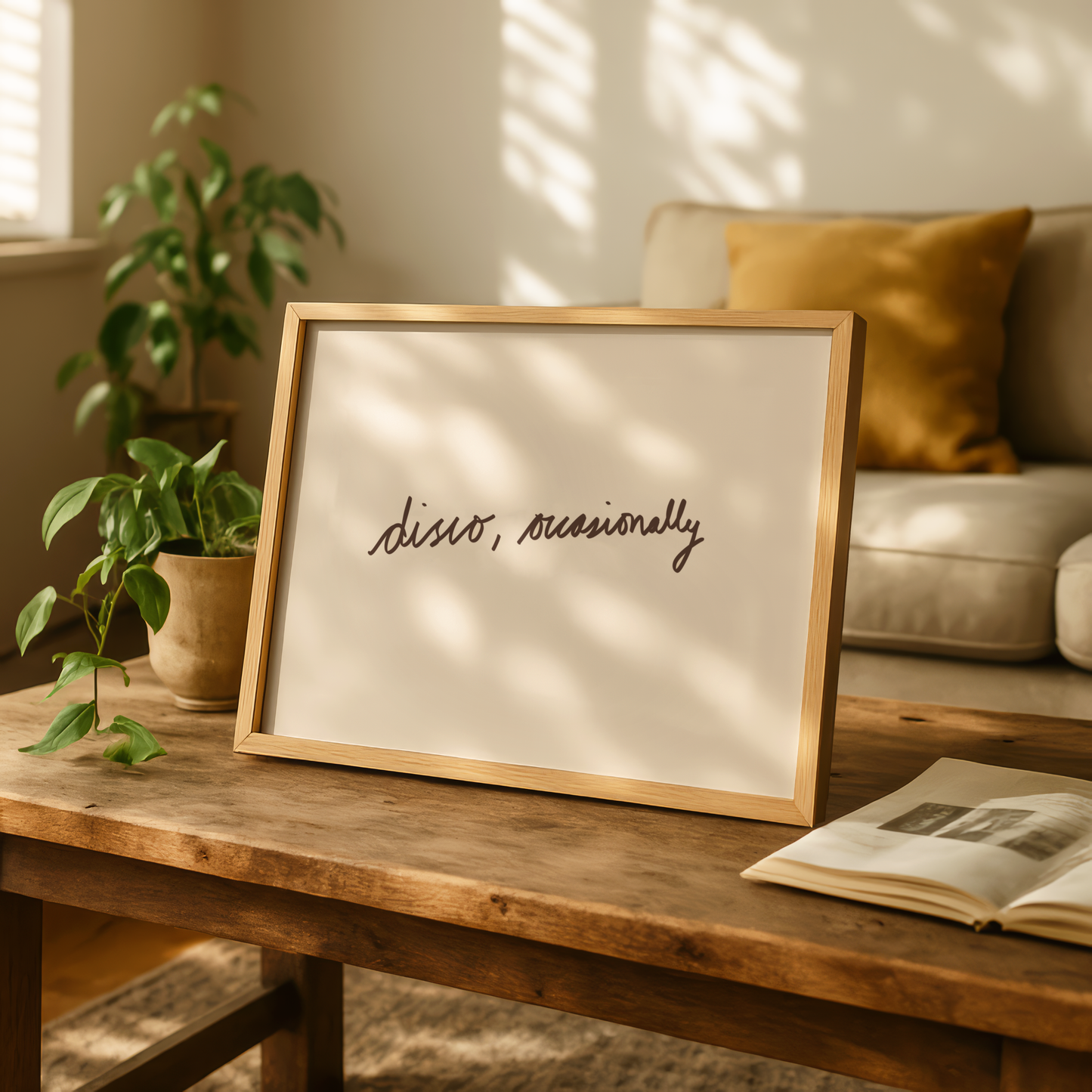 'Disco, Occasionally' Hand-Lettered Print | Chic Retro Home Decor