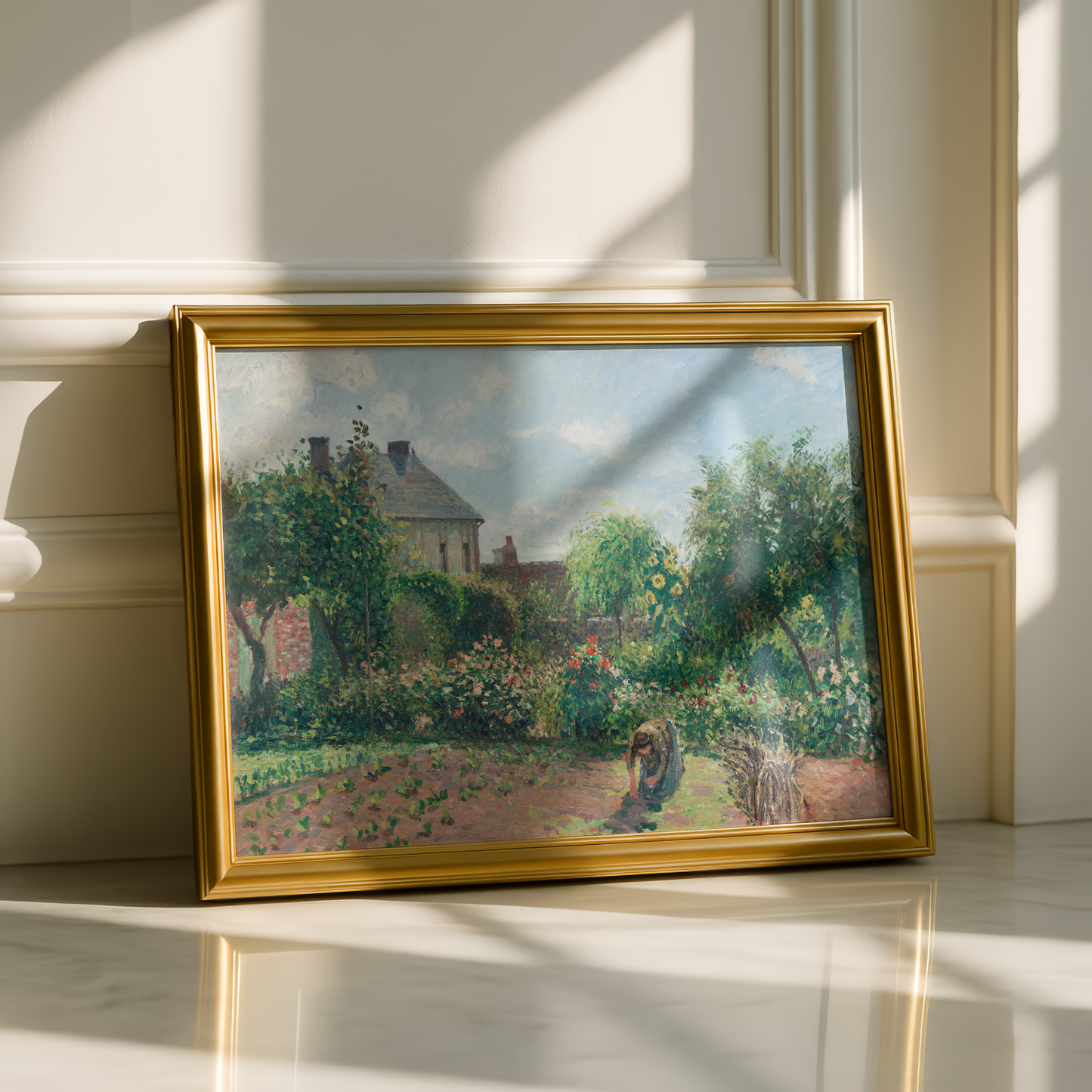 The Artist's Garden at Eragny (1898) — Camille Pissarro | Vintage French Impressionist Garden Print