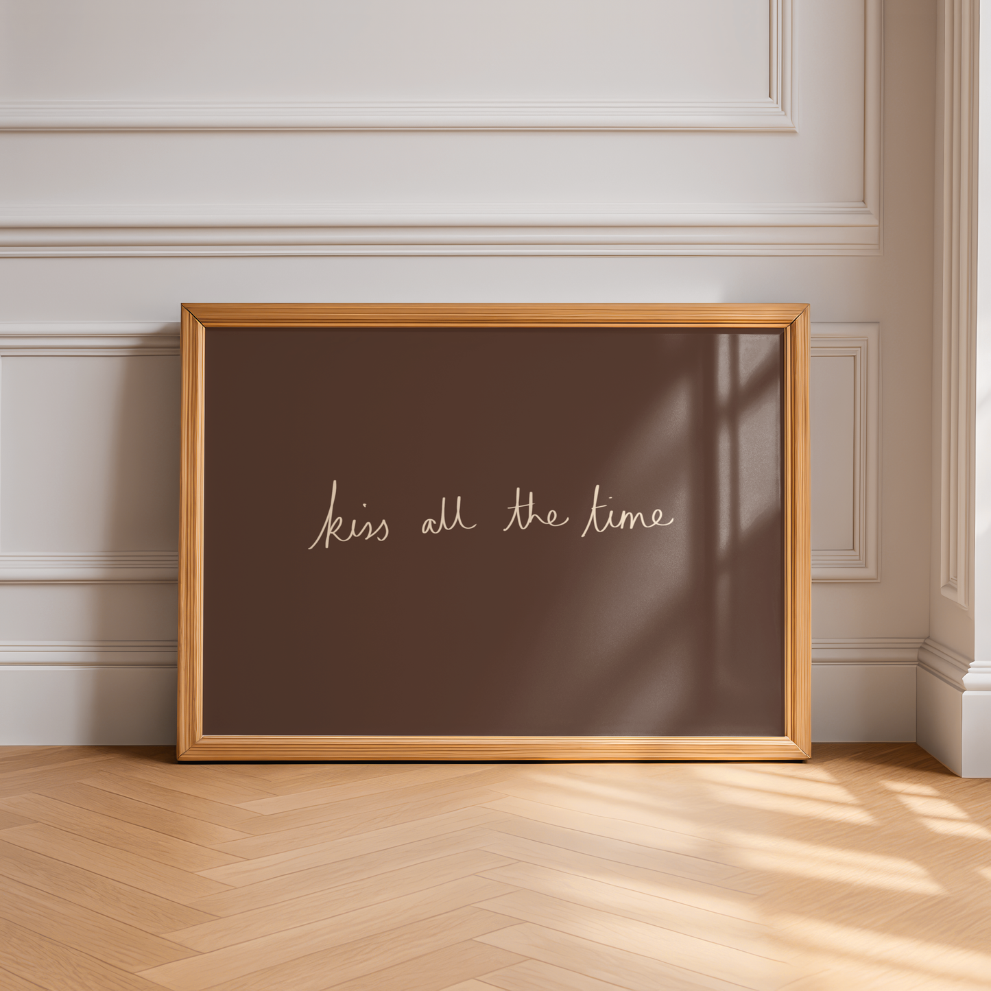 'Kiss All The Time' Typography Art Print – Minimalist Wall Decor